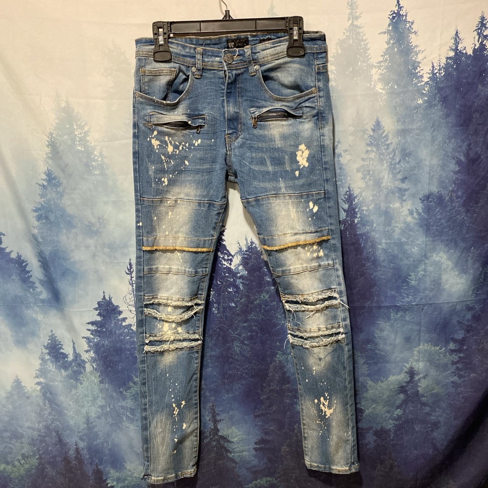 Waimea Skinny Fit Moto Jeans 30x32 Paint Splatter Distressed